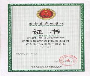 安全標(biāo)準(zhǔn)化證書(shū)